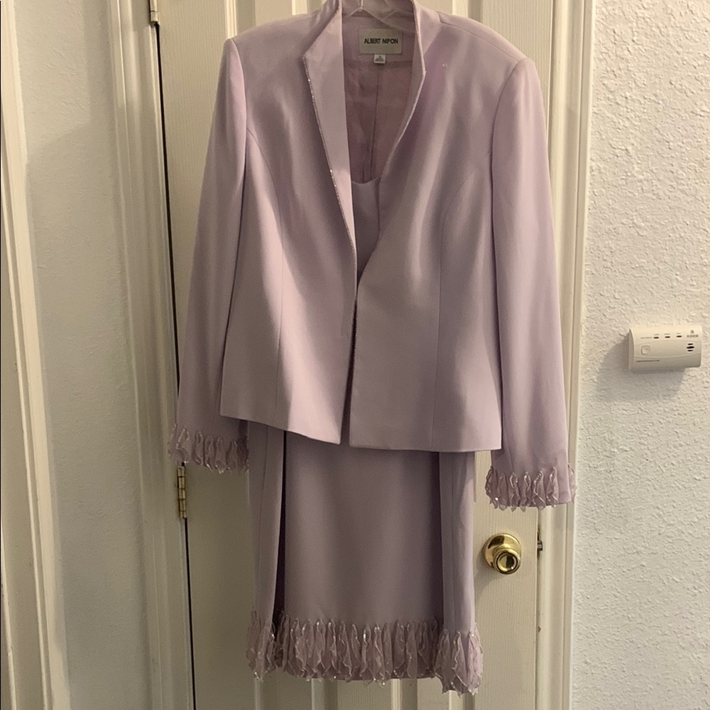 Albert Nipon Lavender Blazer and Dress Set